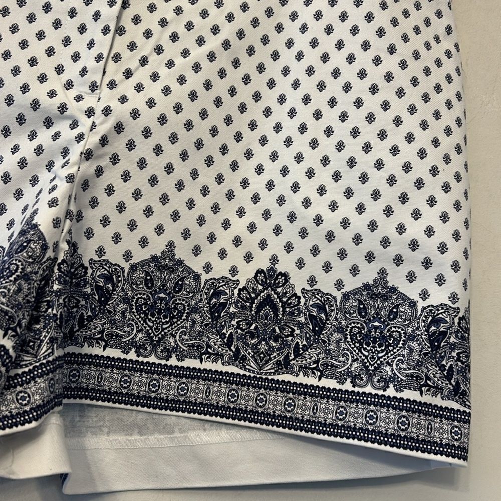 ARTISAN NY navy blue white patterned shorts Size 14 New - Picture 3 of 9